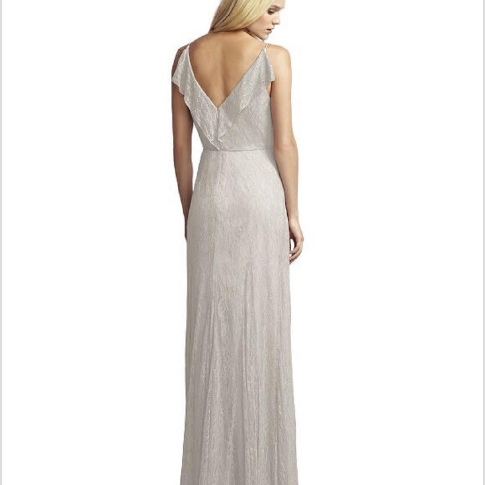 Jenny Yoo Oyster (Pearl-Colored) Florentine Lace Formal Gown Size 10